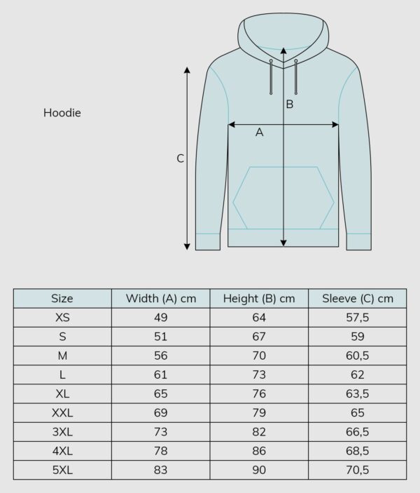 sizeguide hoodie