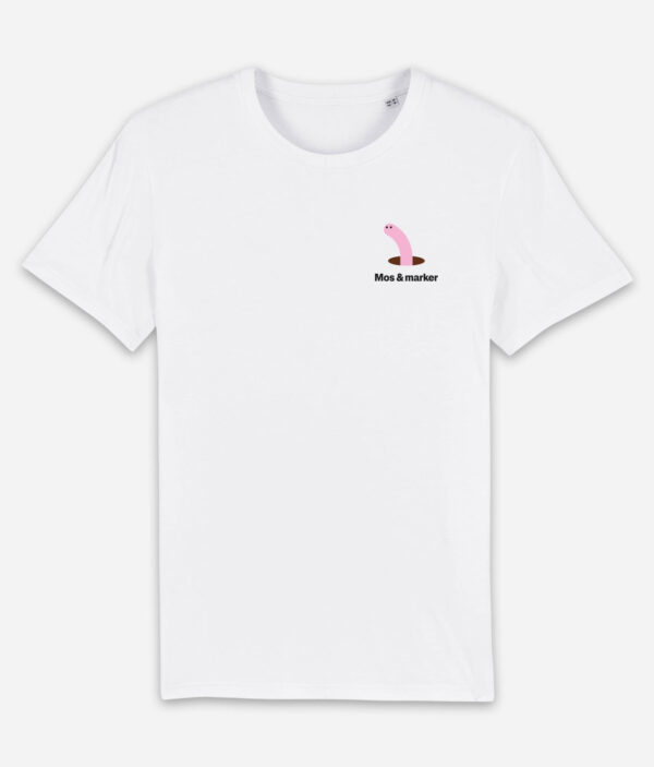r8dio mos og marker brystlogo tshirt white front