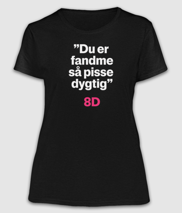 pisse dygtig black womens tshirt 2024 mockup